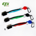 Brosse de nettoyage de club de golf de golf de Hotselling, nettoyeur de cannelure de club de golf 2 pi de rétractable en aluminium de mousqueton de Zip-ligne de cahier des charges: